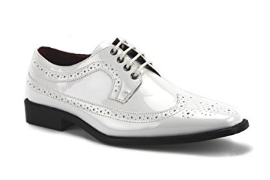 Parrazo Men's Tuxi 02 Formal Tuxedo Wing Tip Patent Leather Dress Oxford Shoes