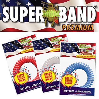 Patriotic SUPERBAND Premiums - All Natural Mosquito Repellent Bracelets - Perfect for 4th of July! - No Messy Lotions or Sprays - Fast & Easy! 30 Day Money Back Guarantee (10)