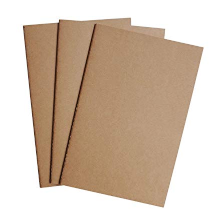 Traveler's Notebook Inserts - Large Lined Paper Journal Refill - Set of 3 Pack | for Large Refillable Leather Travel Journals, Notepads, Writers and Planners | 10.7 x 7 Inch (27 x 18cm)