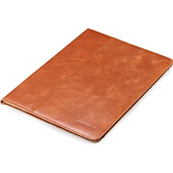 KAVAJ Leather iPad Air Case Cover "Berlin" for Apple iPad Air Cognac-Brown Genuine Cowhide Leather with Built-in Stand Auto Wake/Sleep Function. Slim Fit Smart Folio covers iPad Air Model