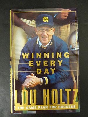 Lou Holtz Signed Winning Every Day Book Autograph Auto W81438 - PSA/DNA Certified - Autographed College Magazines