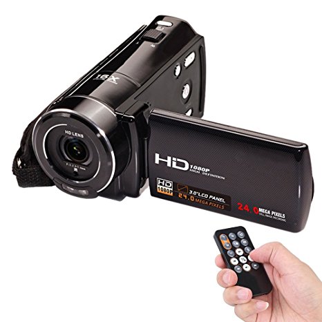 Digital Camera, FociPow 24 MP 16x Digital Zoom Full HD Camcorder, Black