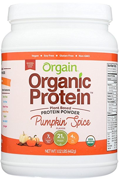 Orgain Organic Plant Based Protein Powder, Pumpkin Spice, 1.02 Pound