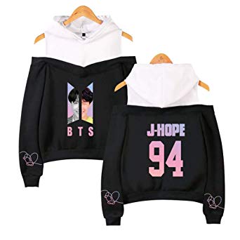 ZAWARA Kpop BTS Love Yourself Hoodie Suga Jimin V Rap-Monster Sweater Off Shoulder Women Hooded Sweatshirt Jacket Pullover