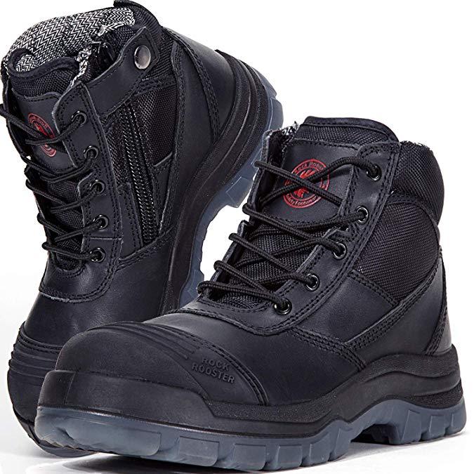 ROCKROOSTER Men's Work Boots Waterproof, Steel Toe, Antistatic, Water Resistant Leather Shoes, AK050