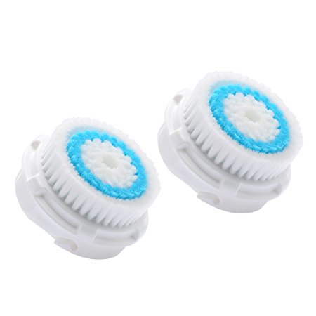 Sonifresh Replacement Facial Cleansing Brush Heads with Caps for Deep Pore Cleansing, fits Mia, Mia2, Mia3 (Aria), SMART Profile, Alpha Fit, Pro, Plus and Radiance Cleansing Systems (2 Pack)