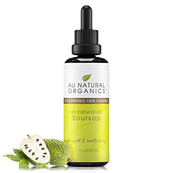 Premium Soursop Tree Oil by Au Natural Organics – Pure Organic Guanabana Extract, Original Amazon Graviola Oil, Incredible Beneficial Effects, Immune System & Metabolism Booster, Anti-aging Power