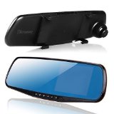 ihreesy Dual-Lens Car Camera Car DVR with G-sensor Wide Angle Car Camcorder Full HD 1080P Large Rear View Mirror with 43-Inch Display Screen Multi-Language User Interface 32 TF Card Supported