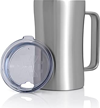 XPAC Stainless Steel Beer Mug with Lid - 20 Ounce Double Walled Vacuum Insulated Beer Mug - Shatterproof and Spill Resistant