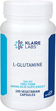 Klaire Labs L-Glutamine - 500 Milligrams Hypoallergenic Amino Acid for GI Support & Muscle Recovery, Dairy & Gluten-Free (100 Capsules)