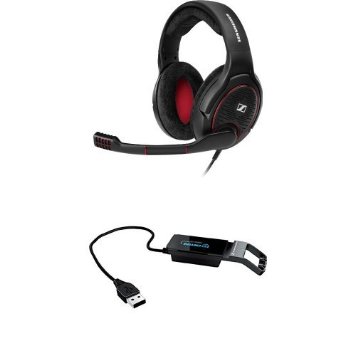 Sennheiser GAME ONE PC Gaming Headset - Black & Sennheiser Sound Card Adaptor for Gaming Headsets Bundle