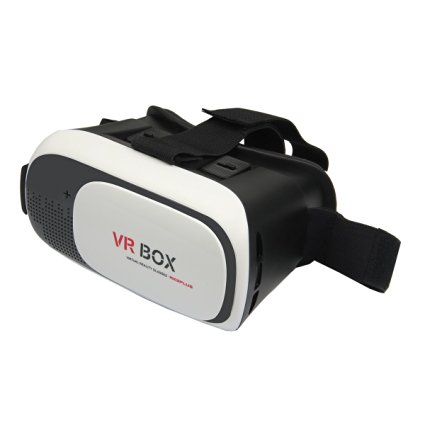 TEQStone 3D VR Virtual Reality Headset 3D Glasses VR Box for iPhone 6/6s Plus,Samsung Galaxy/ ISO Android Smartphone 4.7~6 inch Phone(White）