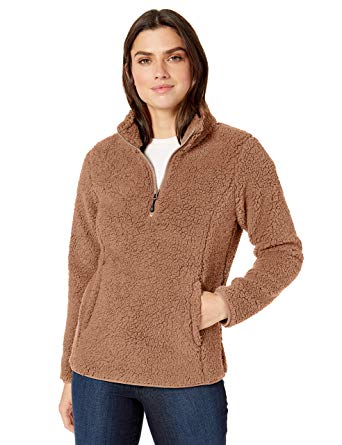 Amazon Essentials Women's Polar Fleece Lined Sherpa Quarter-Zip Jacket