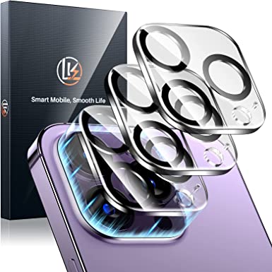 LK 3 Pack for iPhone 14 Pro/iPhone 14 Pro Max Camera Lens Protector, [Night Shooting Mode] 9H Hardness, Ultra HD, Anti-Scratch, Easy to Install, Case Friendly