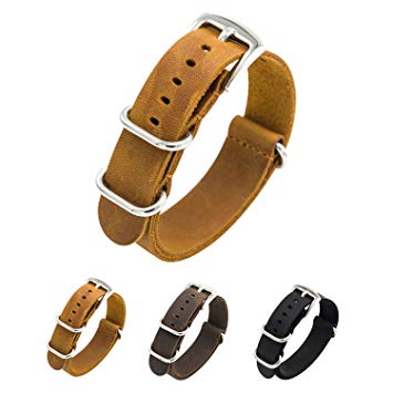 CIVO Watch Band Genuine Crazy Horse Leather Watch Bands NATO Zulu Military Swiss G10 Style Watch Strap 20mm 22mm