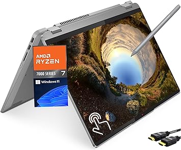 Lenovo IdeaPad Flex 5 2-in-1 Laptop, 16" WUXGA (1920 x 1200) IPS Touchscreen, 8-core AMD Ryzen 7 7730U (&gt;i7-1270P), Backlit KB, Fingerprint, W/Stylus Pen, Win11 H(16GB|2TB SSD)