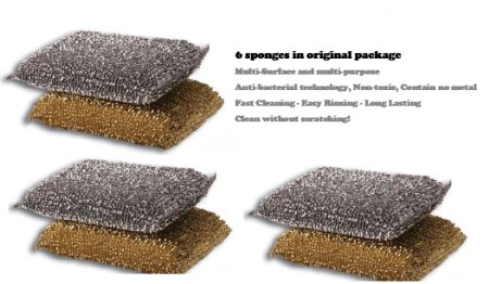 6 Cleaning Non-scratch Scrub Sponges/pads Made in Israel