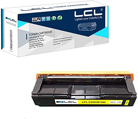 LCL Remanufactured Toner Cartridge Replacement for Ricoh 407542 sp c250dn sp c250sf C261SFNW (Yellow 1-Pack)
