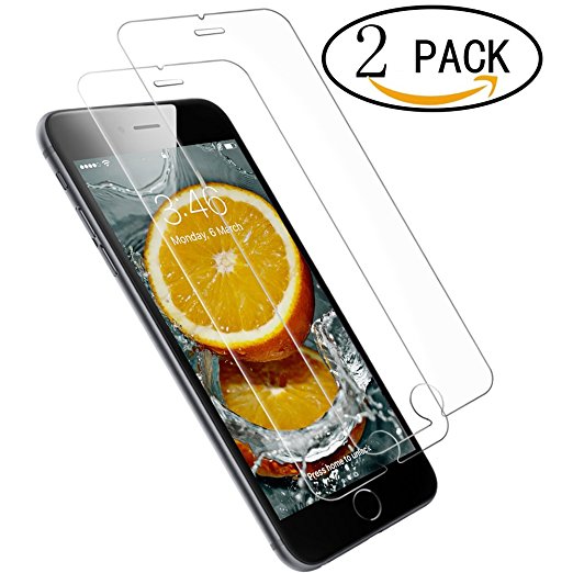 [Pack of 2]Wellead iphone 6 Screen Protector, [Free Clear Silicone Case] Tempered Glass Sreen Protector for iphone 6