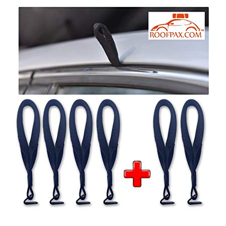 RoofPax - Roof Top Cargo Carrier Hooks for Securing Car Top Luggage. NO More Straps Inside CAR, Strong, 100% Waterproof. Attached to Car Door Frame for: Car Roof Bags/Kayak/SAP/Ski.!