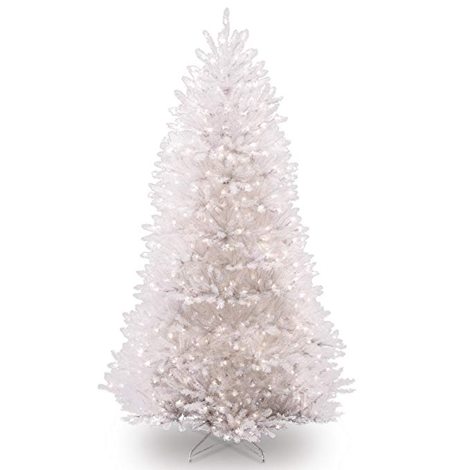 National Tree 7.5 Foot White Dunhill Fir Christmas Tree, Hinged (DUWH-75LO)