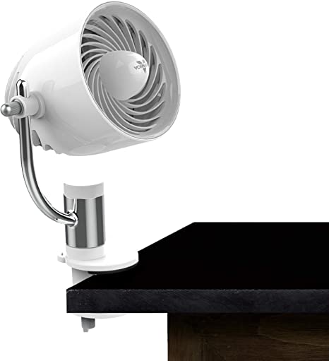 Vornado PivotC Personal Air Circulator Clip On Fan with Multi-Surface Mount, White