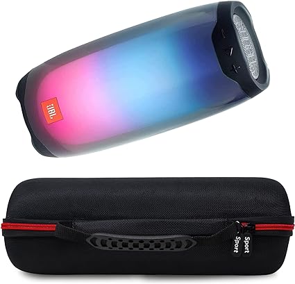 JBL Pulse 4 Waterproof Portable Bluetooth Speaker with 360 Color LED and Deluxe Hardshell Travel Case (Black)