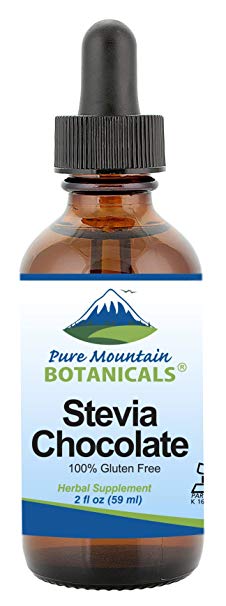 Stevia Chocolate Drops - Alcohol Free and Kosher - Flavored with Natural Dark Chocolate - 2oz Glass Bottle