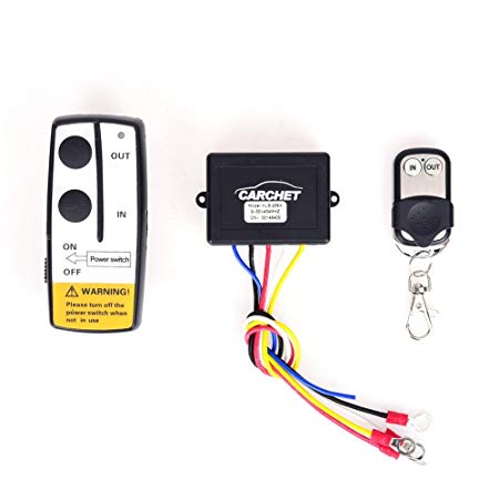 CARCHET Wireless Winch Remote, 12 V Wireless Winch Remote Control Kit with Indicator Light for Truck Jeep ATV Winch