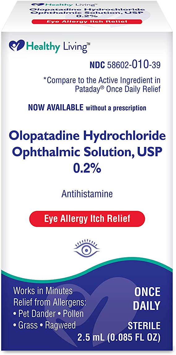 Healthy Living Olopatadine Hydrochloride Opthalmic Solution, USP 0.2% .085 Fl Ounce