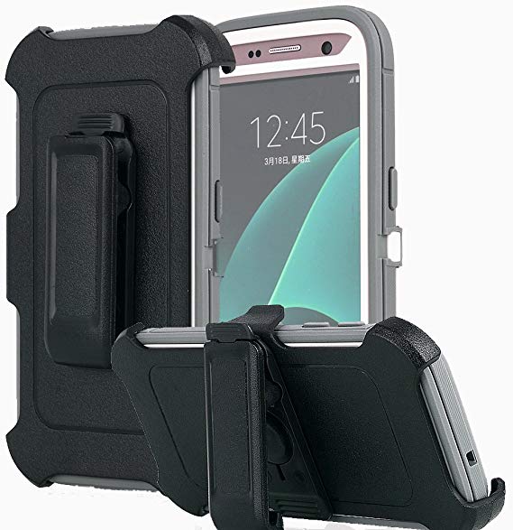 Galaxy S7 Case, AICase [Heavy Duty] [Full Body] Tough 4 in 1 Rugged Shockproof Cover with Belt Clip Armor Protective Cover for Samsung Galaxy S7 (2016) (Grey)