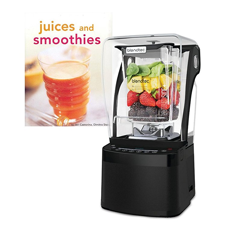 Blendtec Professional 800 Black Blender with WildSide  Jar and Tuttle Juices and Smoothies Cookbook