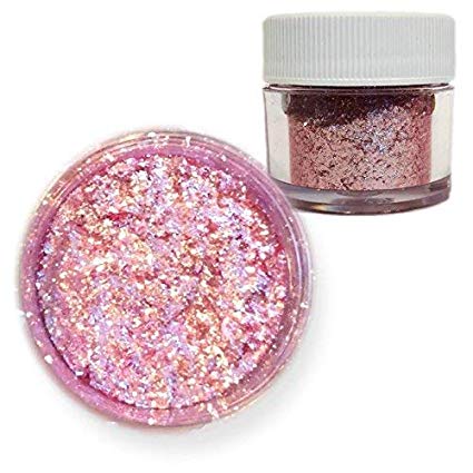 Pink Rose Edible Tinker Dust Edible Glitter 5g Jar | Bakell Food Grade Decorating Glitters & Dusts for Dessert, Foods & Drink Garnish | Pearlized Shimmer Sparkle Sprinkle