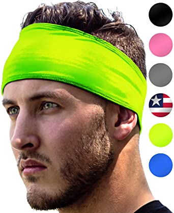 E Tronic Edge Headbands for Men & Women - Headband for Sports, Workout, Running - Comfortable, Quick Drying Head Bands for Long Hair, Mens & Womens