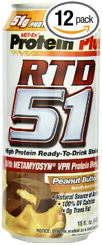 MET-Rx RTD 51 Peanut Butter Cup, 15 ounce, 12 count