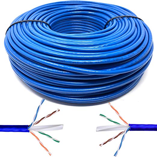 Mr. Tronic 50m Ethernet Network Bulk Cable | CAT6, AWG24, CCA, UTP (50 Meters, Blue)