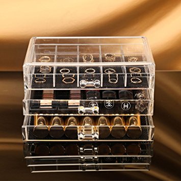 Choice Fun Square Acrylic 3 Drawers Makeup Organizer Cosmetic Jewelry Display Storage Box