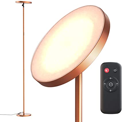 Floor lamp,30W/2800LM Sky Super Bright 2800K-7000K Modern LED Floor Lamp with Timer, Remote Control & Touch Control Floor Lamp with 4 Color Temperatures,Lamps for Living Room,Bedroom,Office,Bronzed