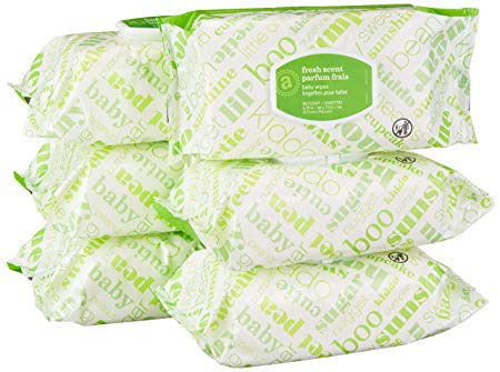 Amazon Elements Updated Formula Baby Wipes, Fresh Scent, 480 Count, Flip-Top Packs