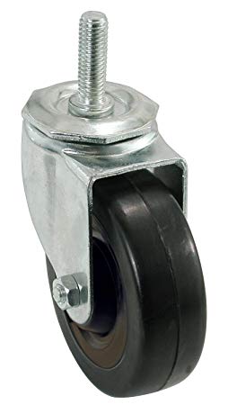 Shepherd Hardware 9024 5-Inch Soft Rubber Swivel Stem Caster, 1/2-Inch Stem Diameter, 225-lb Load Capacity