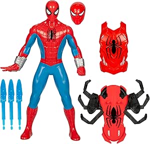 Marvel Spider-Man Thwip Blast Spider-Man Action Figure with Accessories, 11-Inch-Scale Super Hero Toys for Kids Ages 4 and Up