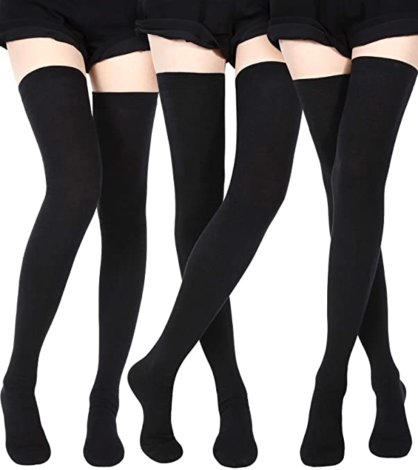 Extra Long Socks Thigh High Cotton Socks Extra Long Boot Stockings for Girls Women