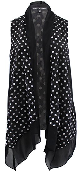 BNY Corner Women's Plus Size Floral Lace Chiffon Cardigan Open Front Vest Casual Top 1X-3X