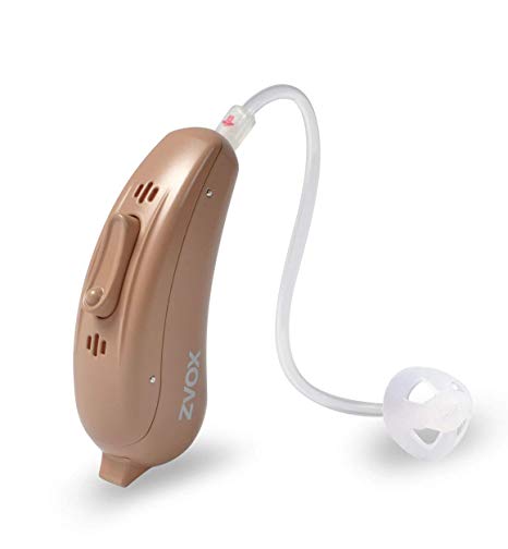 ZVOX VoiceBud VB20 Hearing Amplifier with Two-Microphone NoiseBlocker Technology, App Control (Beige Left)