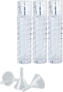 Fulok Cocktail Atomizer Vermouth Spritzer 1.01OZ / 30ml, Bar Mister with Refillable Canister and Funnel for Cocktails Portable Perfume Refillable Sprayer (Color : Silver, Size : 3PCS) Fulok