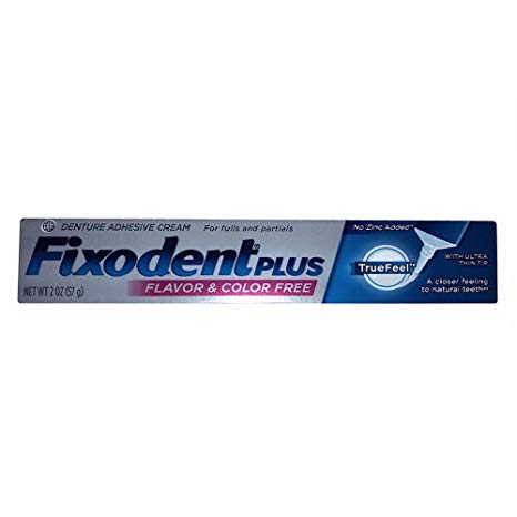 Fixodent Plus TrueFeel Denture Adhesive Cream 2 oz (Pack of 4)