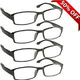 Reading Glasses  Best 4 Pack for Men and Women  Have a Stylish Look and Crystal Clear Vision When You Need It  Comfort Spring Arms and Dura-Tight Screws  180 Day 100 Guarantee  250