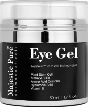 Eye Gel From Majestic Pure Offers Potent Anti Aging & Skin Firming Gel Cream For Dark Circle Eyes, Wrinkles, Eye Puffiness & Loss of Tone and Resilience, 1.7 fl. oz.