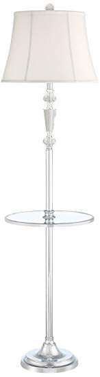 Rianna Crystal and Metal Floor Lamp with Tray Table