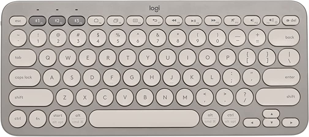 Logitech K380 Multi-Device Bluetooth Wireless Keyboard with Easy-Switch for Up to 3 Devices, Slim, 2 Year Battery-PC, Laptop, Windows, Mac, Chrome OS, Android, iPadOS, Apple TV - Sand